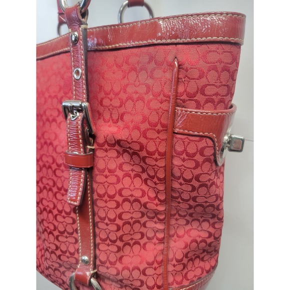 VTG Coach Y2K Signature Mini C Red Lunch Gallery Tote F12344